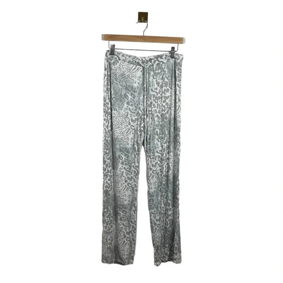NWOT Honeydew Intimates Modal Wide Leg Leopard Pajama Pants in White/Grey Size M - Picture 1 of 9